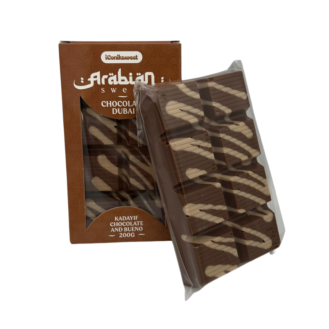 Dubai Chocolate Bar Milk Chocolate - Bueno filling