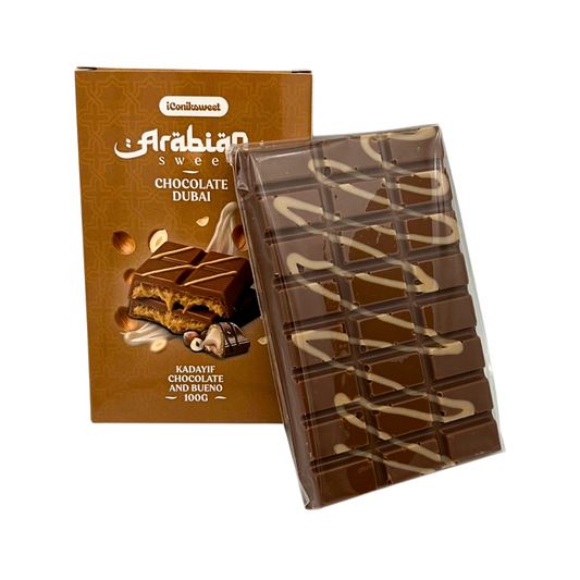 Dubai Chocoladereep Melkchocolade - Bueno vulling